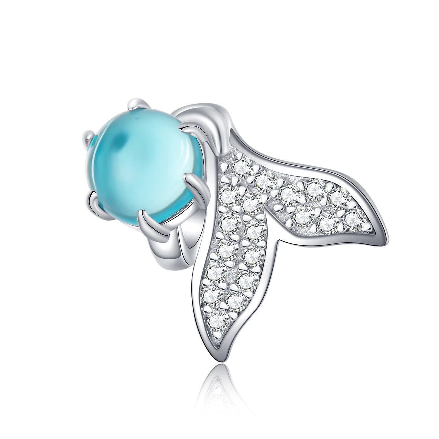 Talisman din argint mermaid's blue stone