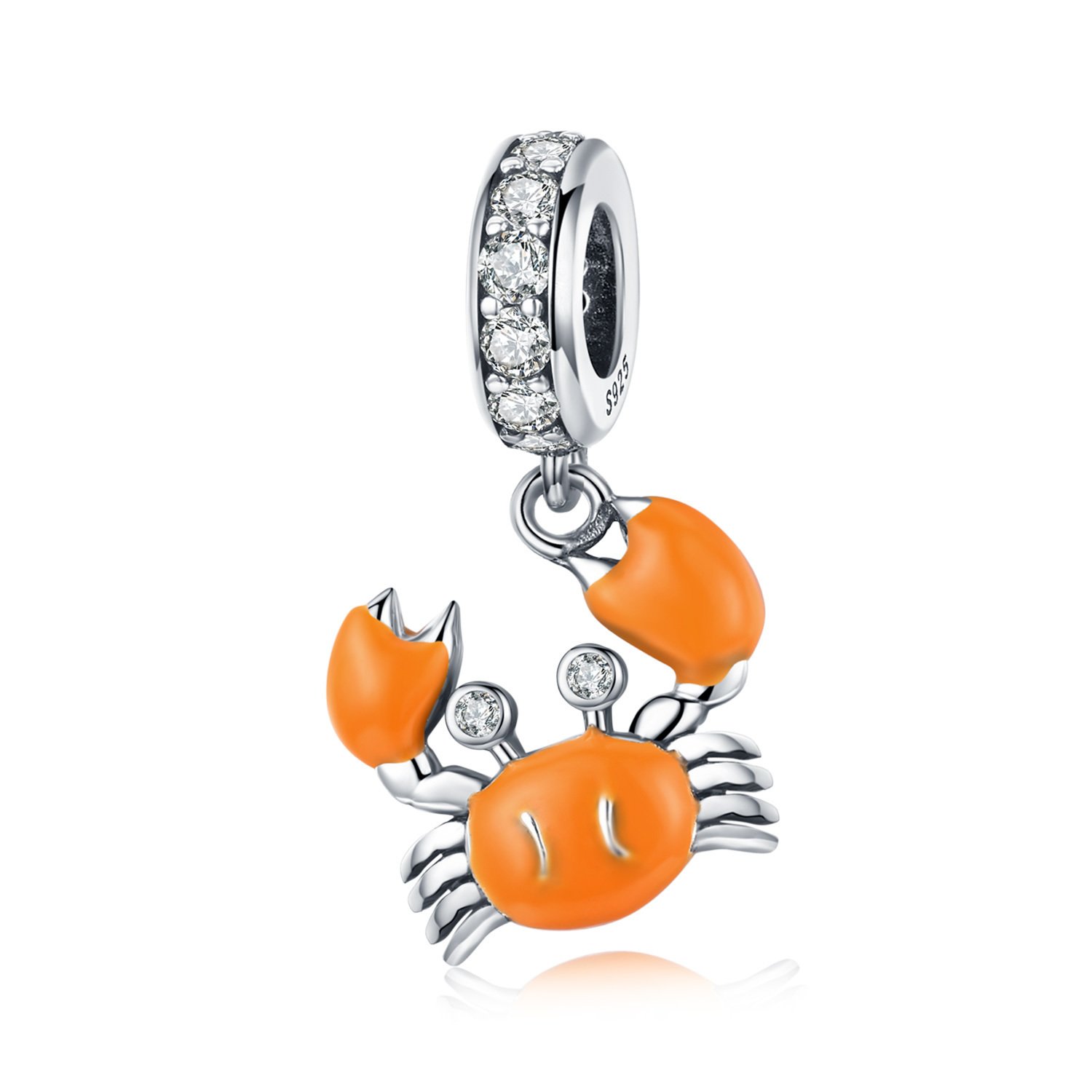 Talisman din argint orange little crab