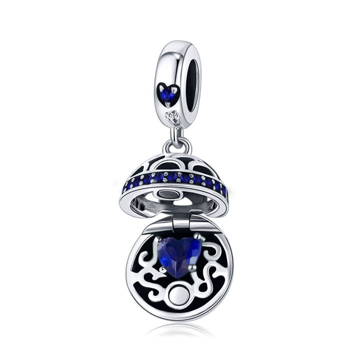 Talisman din argint pandora's box safir