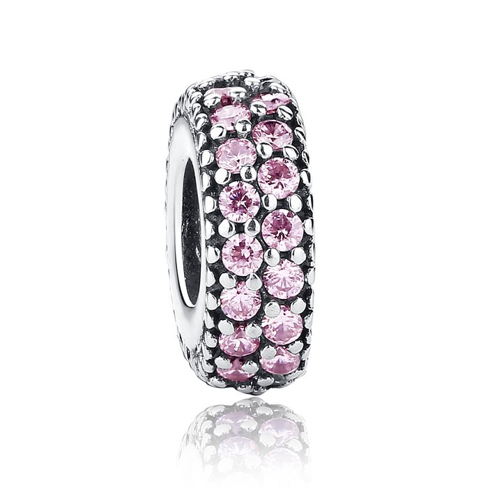 Talisman din argint pentru spatiere roz pastel