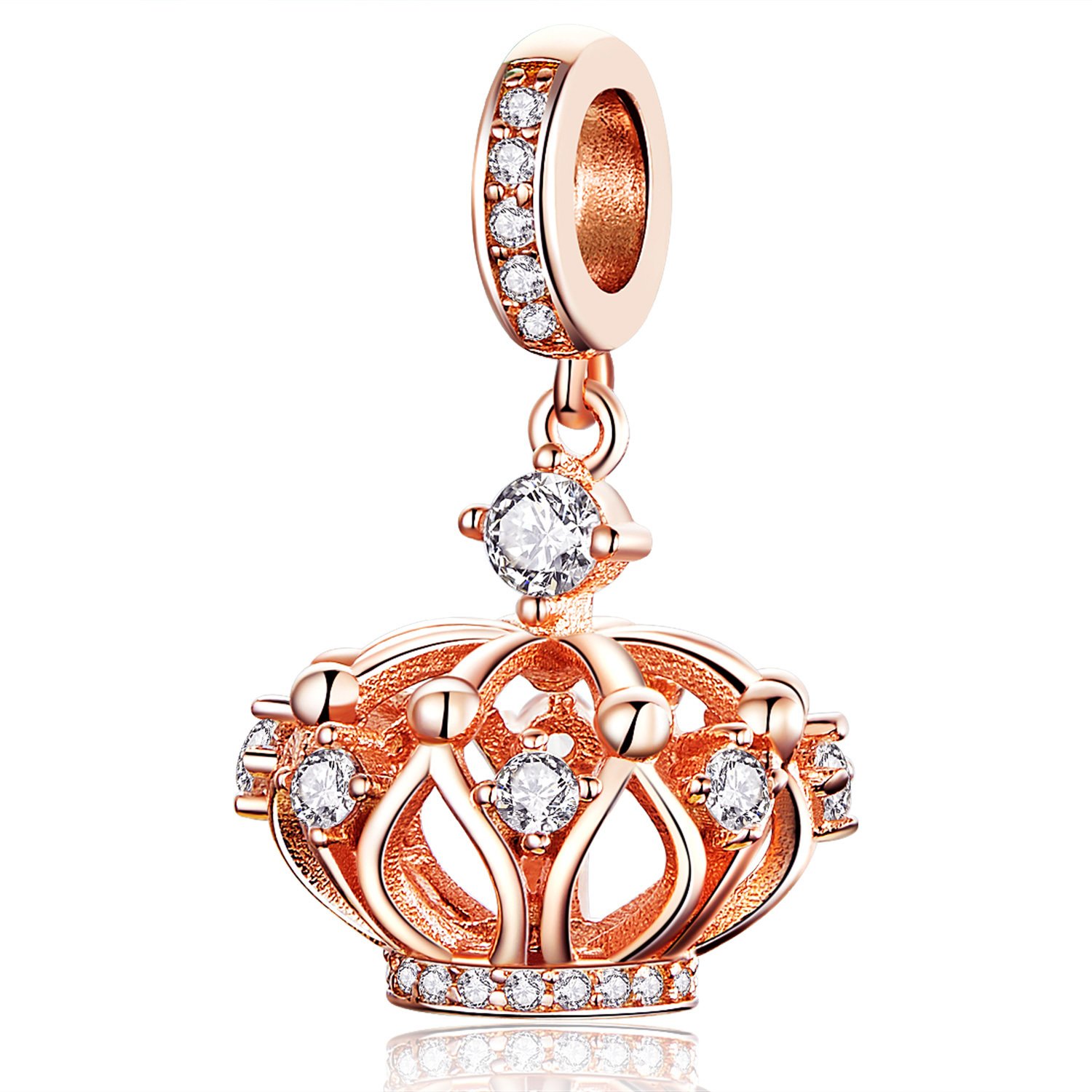 Talisman din argint rose gold crown