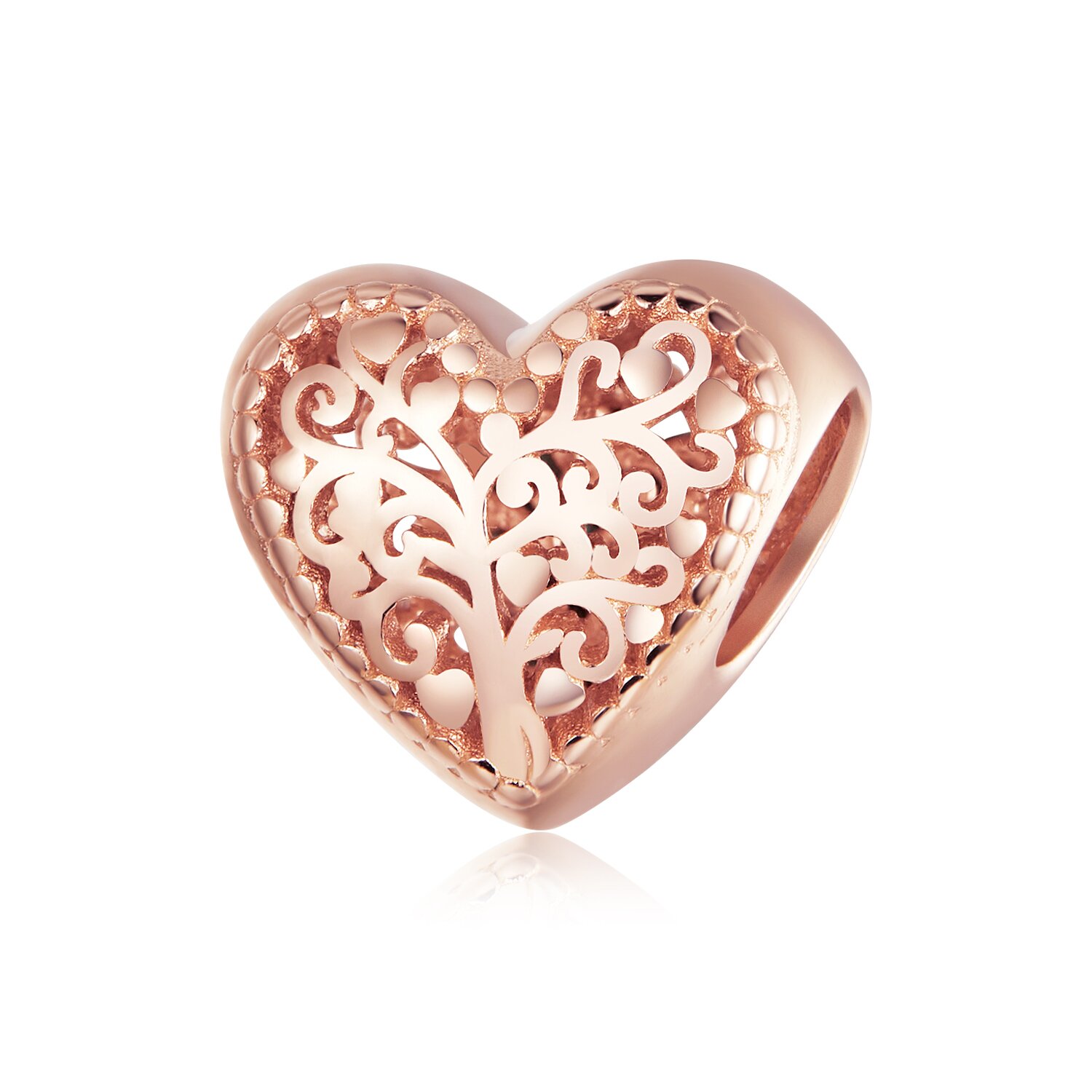 Talisman din argint rose gold heart of nature