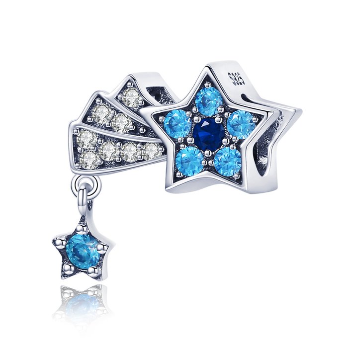 Talisman din argint shimmering blue star