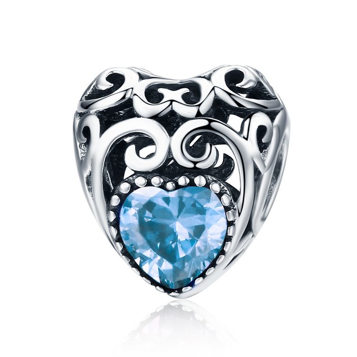 Talisman din argint vintage birthstone - martie