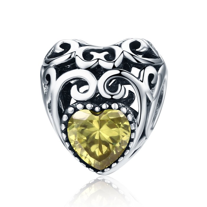 Talisman din argint vintage birthstone - noiembrie