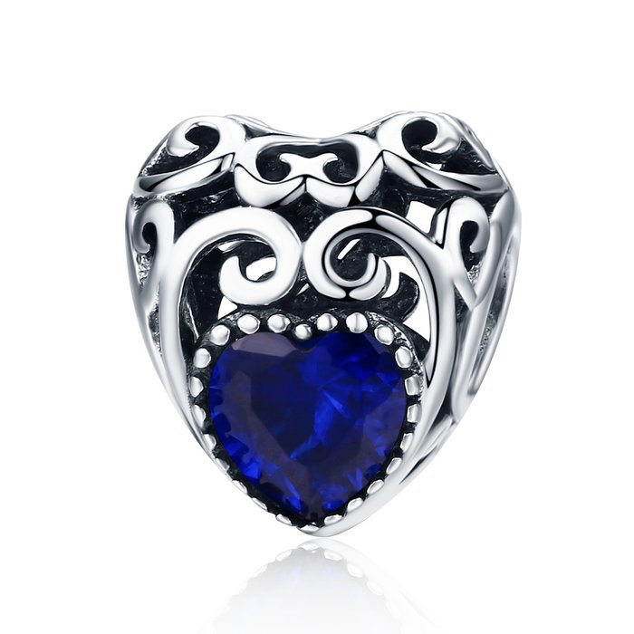 Talisman din argint vintage birthstone - septembrie