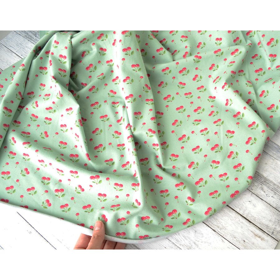 Cherry Printed Cotton viscose jersey Dress fabric 150 cm