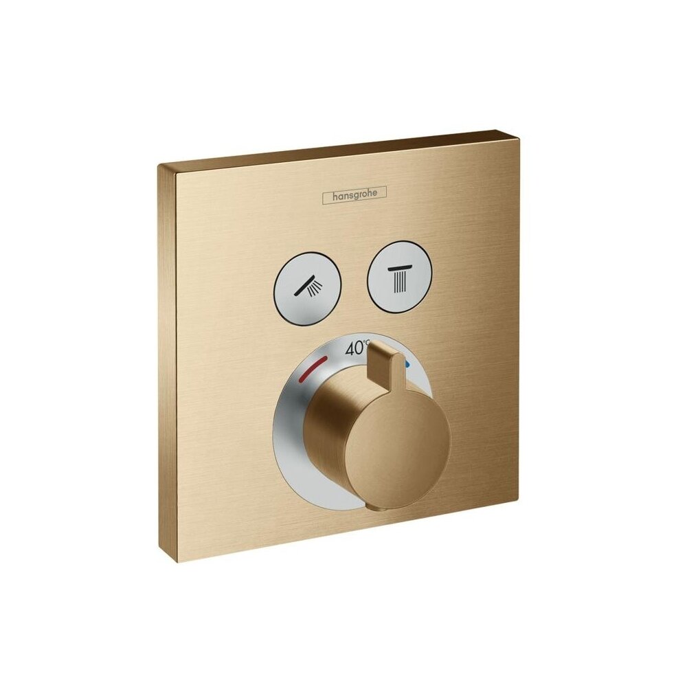 Baterie dus termostatata Hansgrohe ShowerSelect bronz periat incastrata