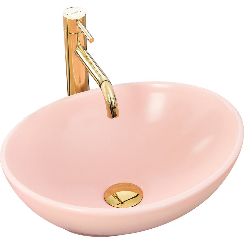Lavoar roz mat pe blat Rea Sofia 41 cm