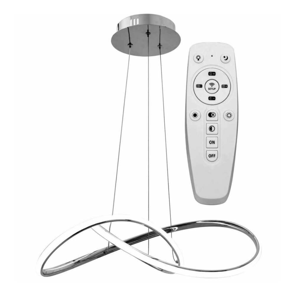 Pendul crom led cu telecomanda design modern Rea APP393-CP