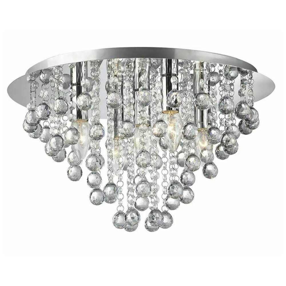 Poza Plafoniera 5 surse de lumina argintiu cristale decorative Rea APP514-5C Cristal
