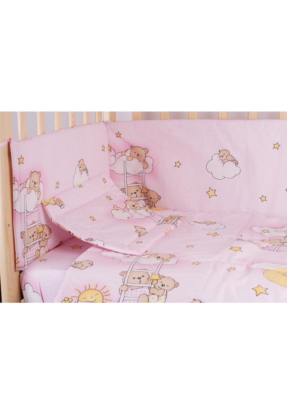 Aparatoare laterala 180 x 30 cm, ursuletul somnoros roz