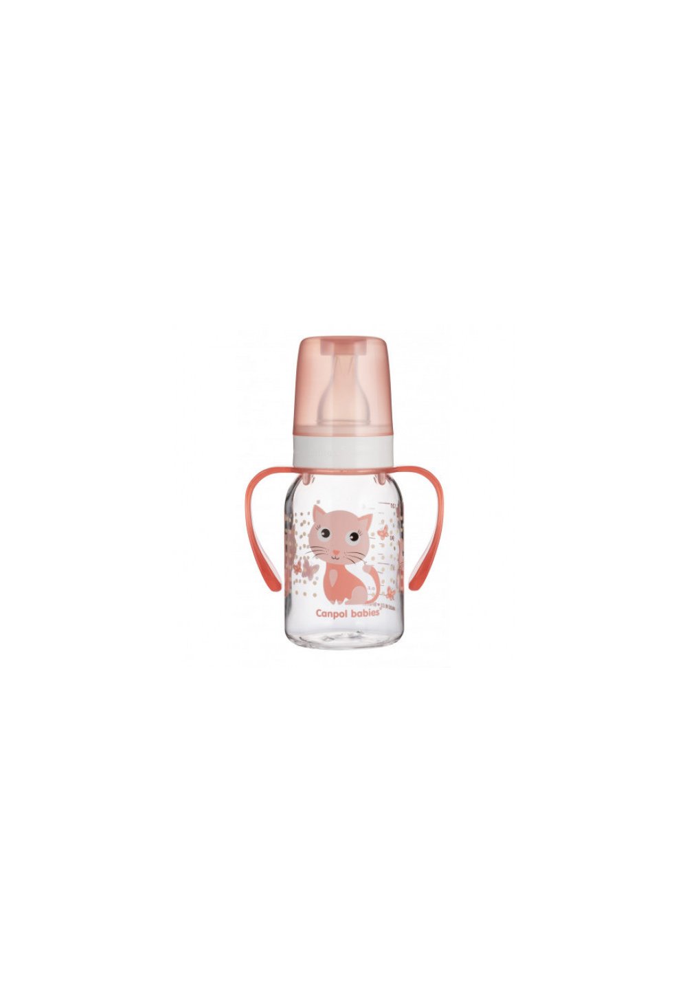 Biberon cu maner, Canpol, +3 luni, 120 ml, roz