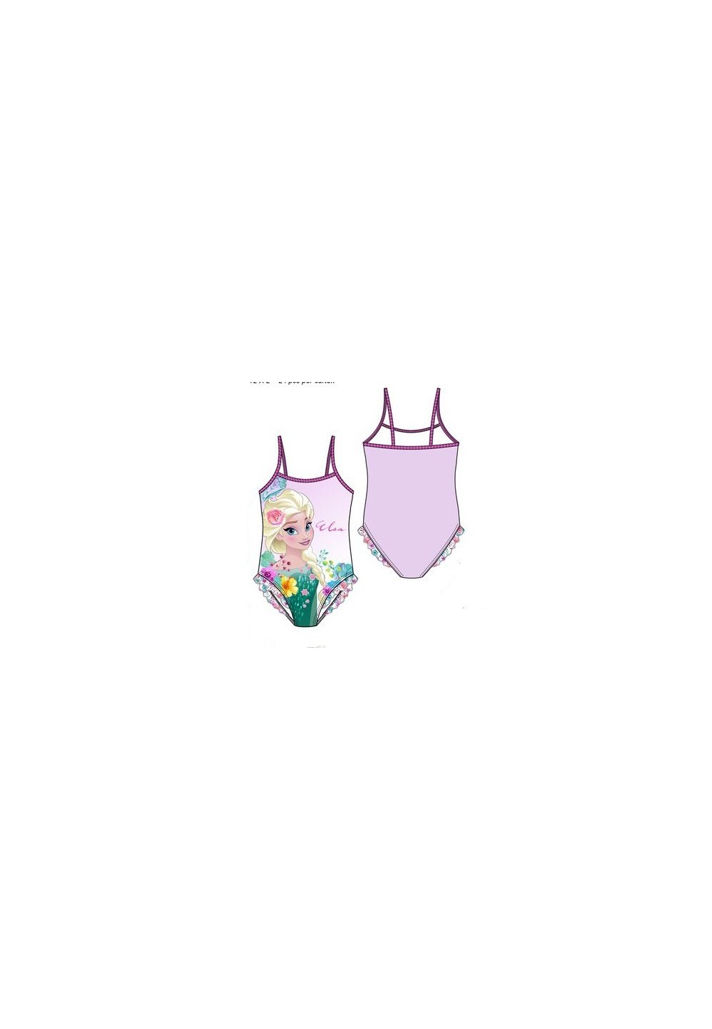 Costum de baie, intreg, roz, Printesa Elsa