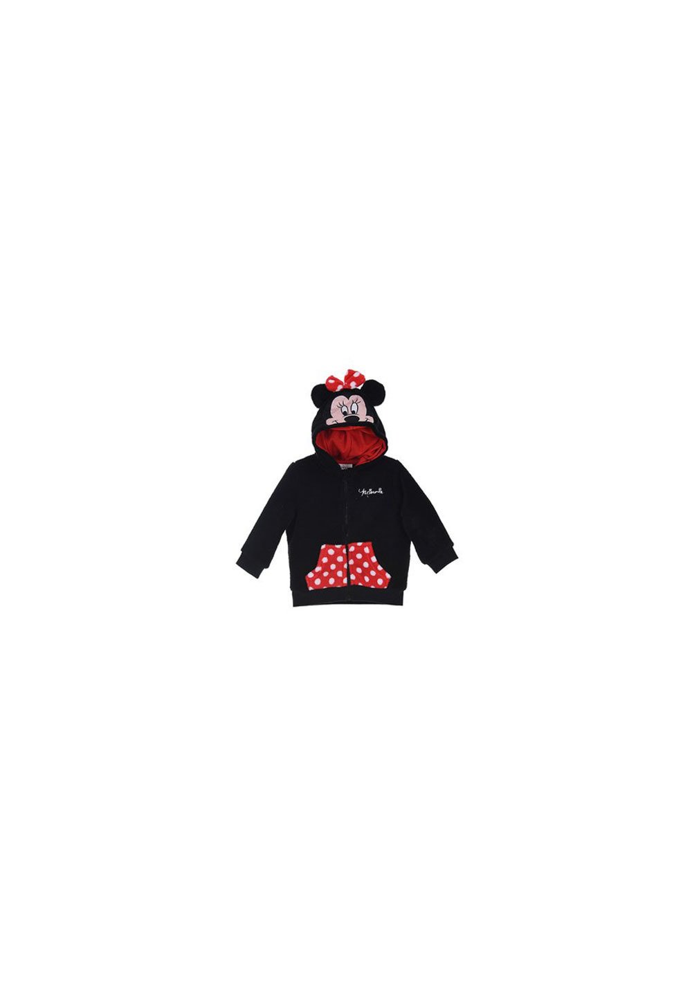 Geaca fleece, Minnie cu fundita rosie, neagra