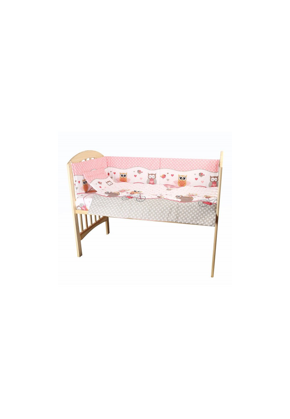 Lenjerie 4 piese, Bufnite roz, 120x60cm