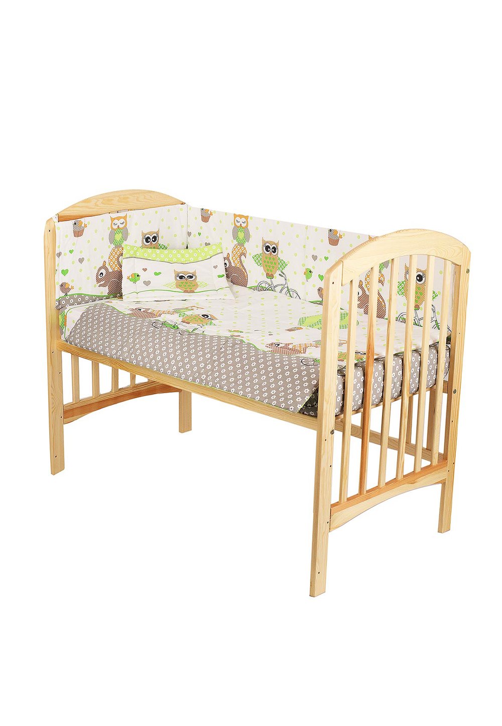 Lenjerie 5 piese, bufnite mari, verzi 120x60 cm