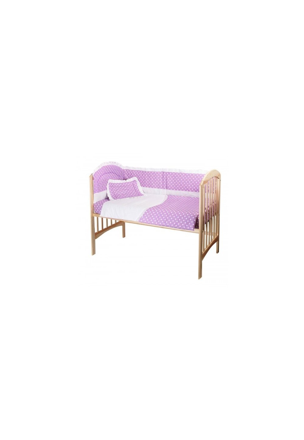 Lenjerie 5 piese, mov cu buline albe, 120x60 cm