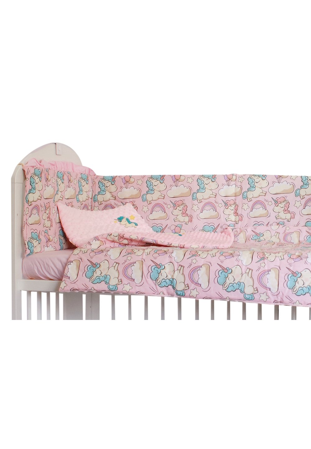 Lenjerie 5 piese, Unicorn roz, 120 x 60 cm
