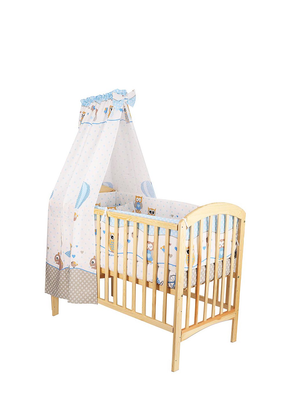 Lenjerie 8 piese, bufnite mari, albastre, 120x60 cm