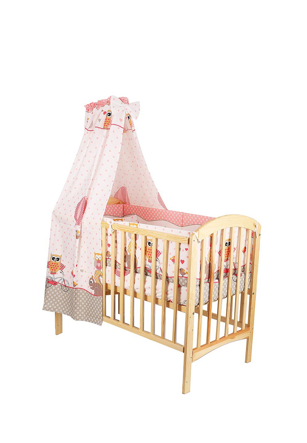 Lenjerie 8 piese, bufnite mari, roz 120x60 cm