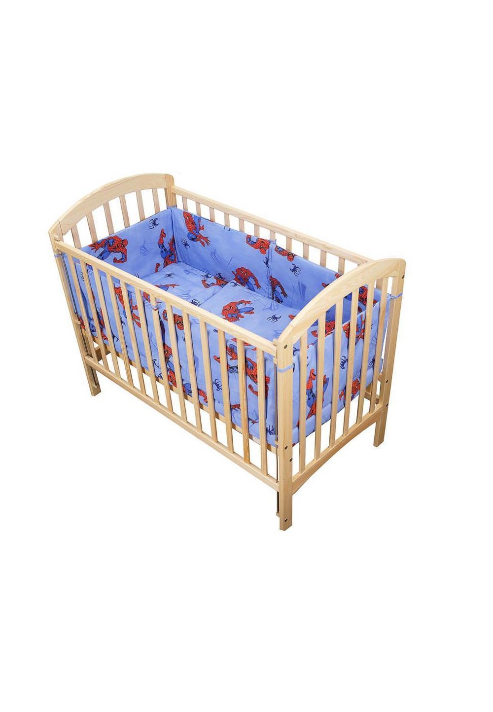 Lenjerie bumbac Spiderman,albastru, 5 piese 120x60 cm