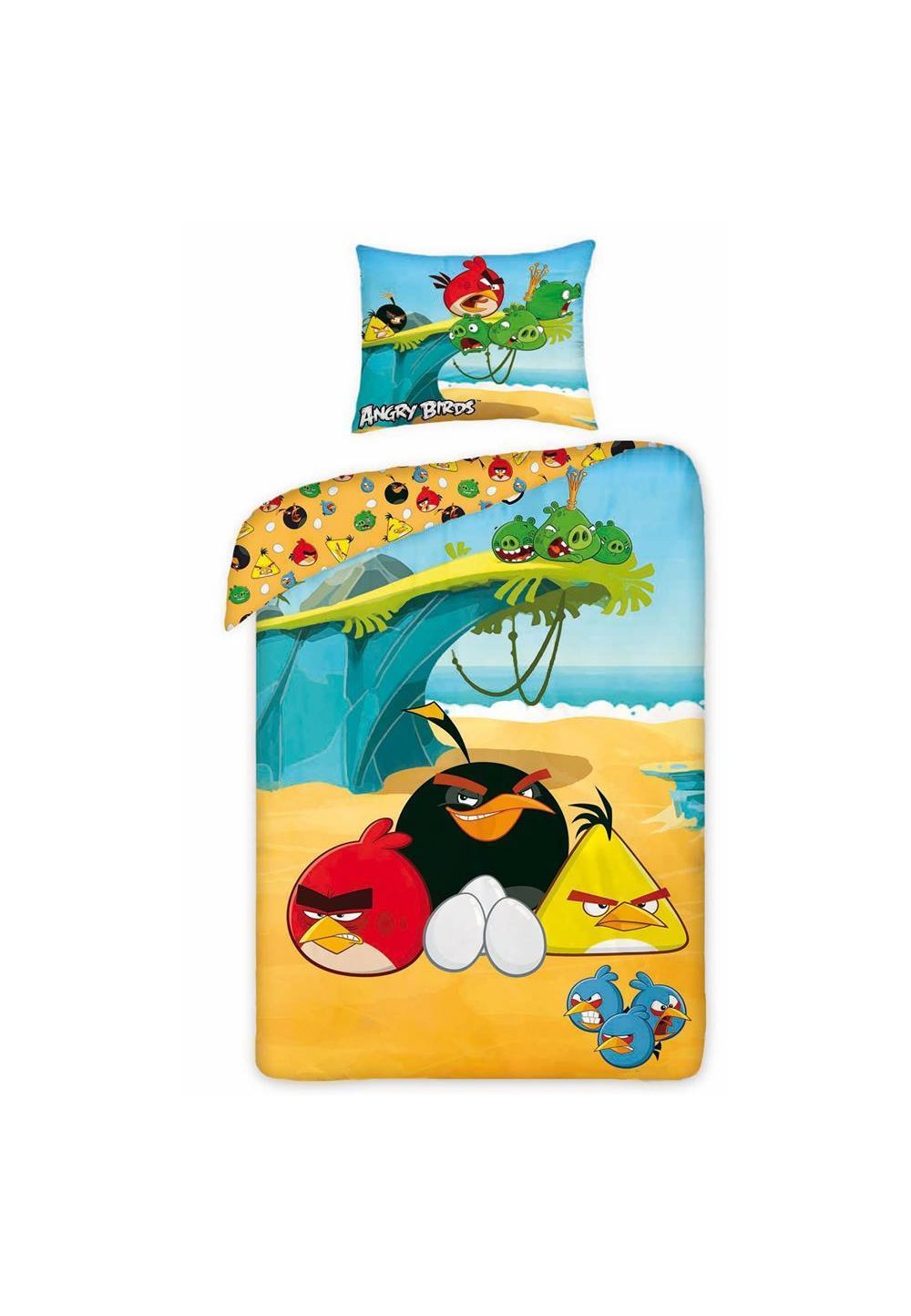 Lenjerie de pat Angry Birds, portocalie, 160x200cm