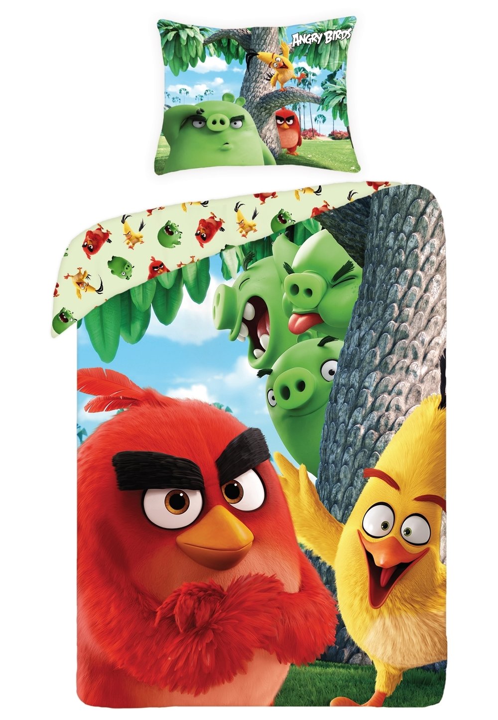 Lenjerie de pat Angry Birds, verde, 140x200cm