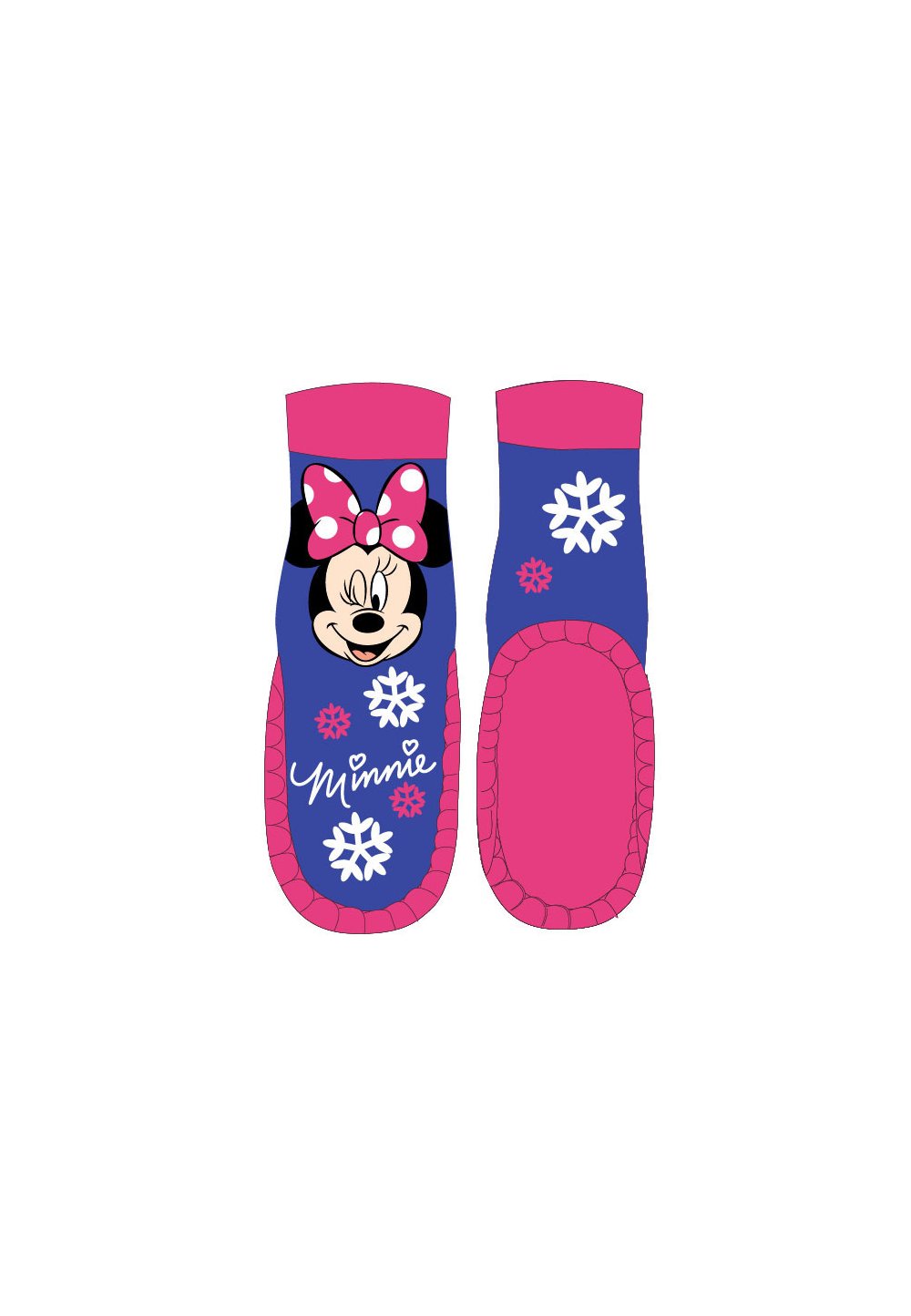 Mocasini, Minnie, albastri cu fulgi de zapada