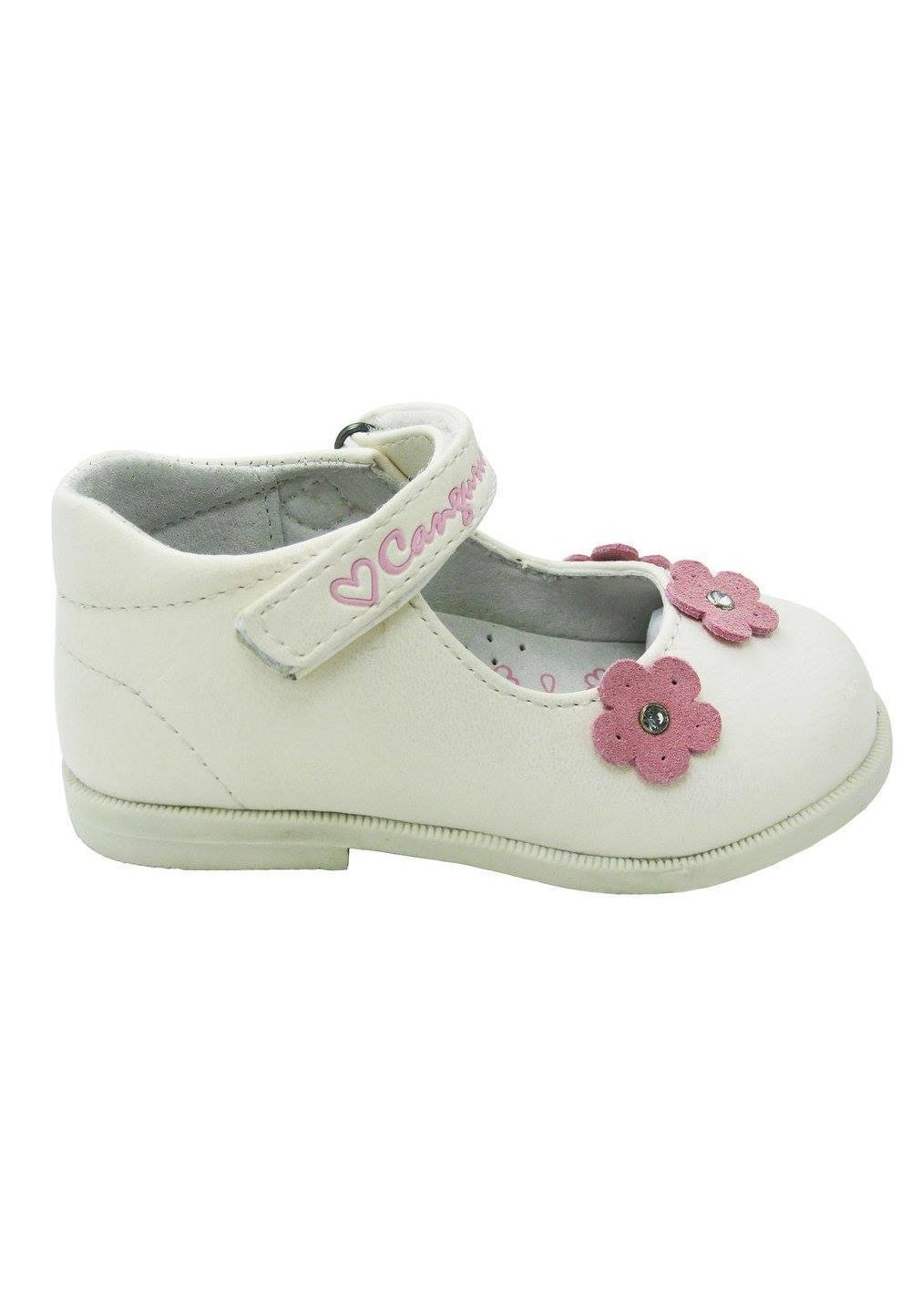 Pantofi, alb perlat, floricica