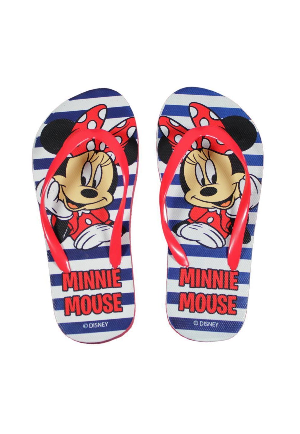 Papuci de plaja, Minnie Mouse, rosu cu bluemarin