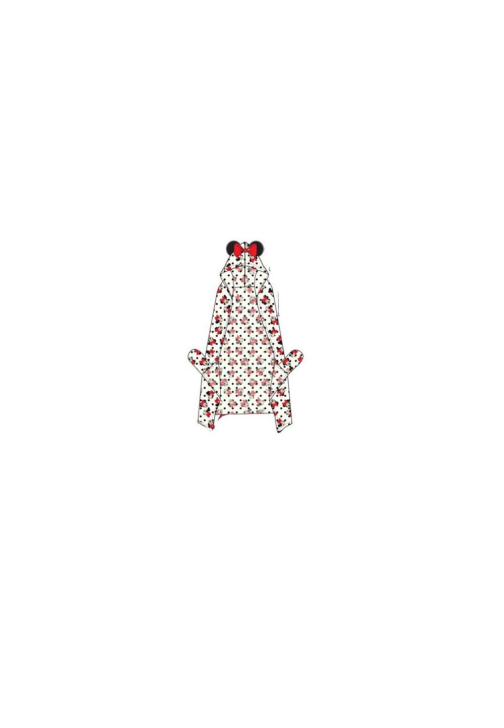 Paturica cu gluga, alba, Minnie Mouse