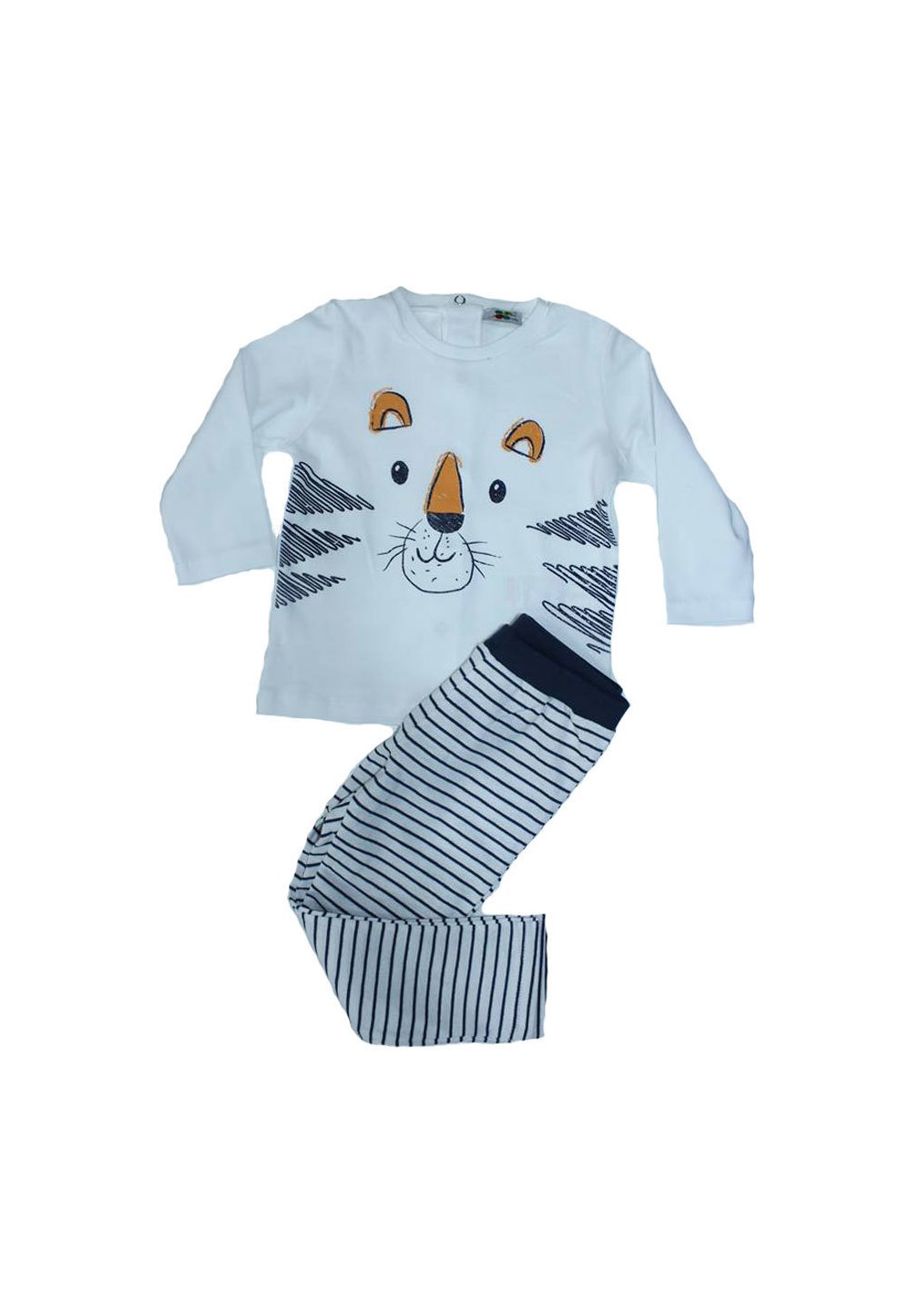 Pijama gradi, alba cu ursulet