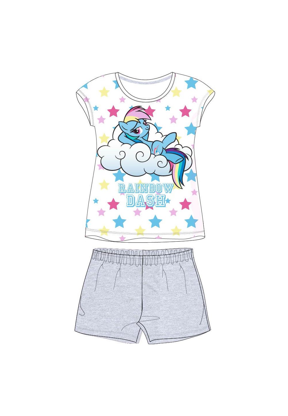 Pijama, Rainbow dash, gri