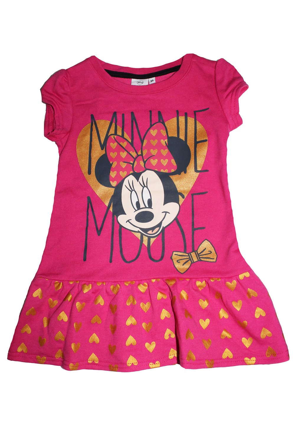 Rochie Minnie Mouse, roz cu inimioare