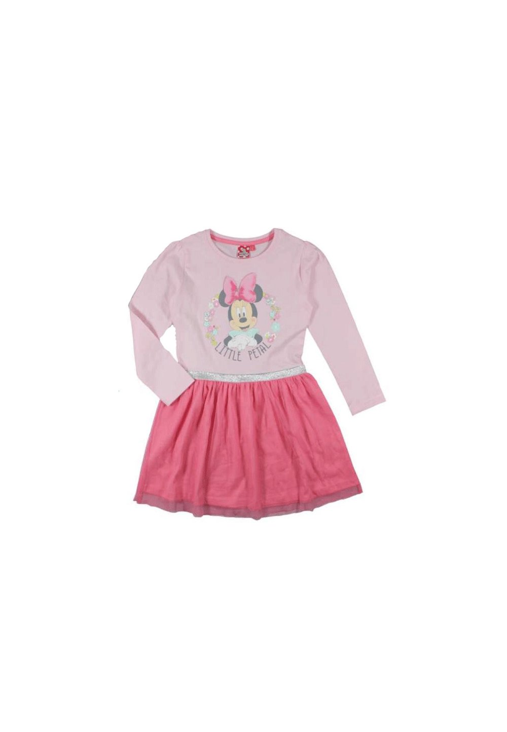 Rochie Minnie Mouse roz, maneca lunga
