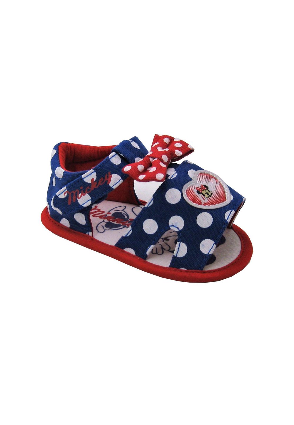 Sandale bebe, albastru cu buline, Minnie Mouse