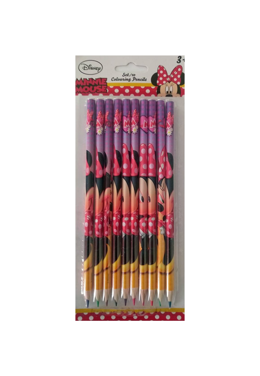 Set 10 creioane colorate, Minnie Mouse