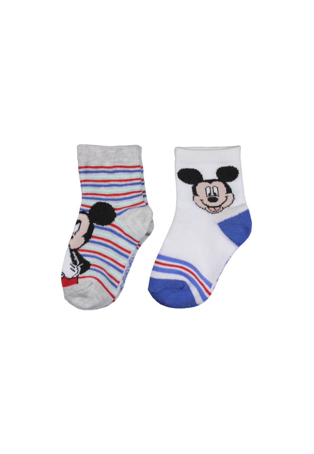 Set 2 sosete, Mickey, gri cu albastru