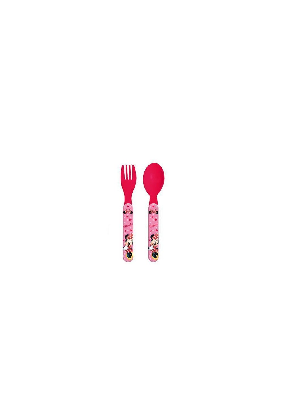 Set 2 tacamuri de plastic, Minnie Mouse, rosu