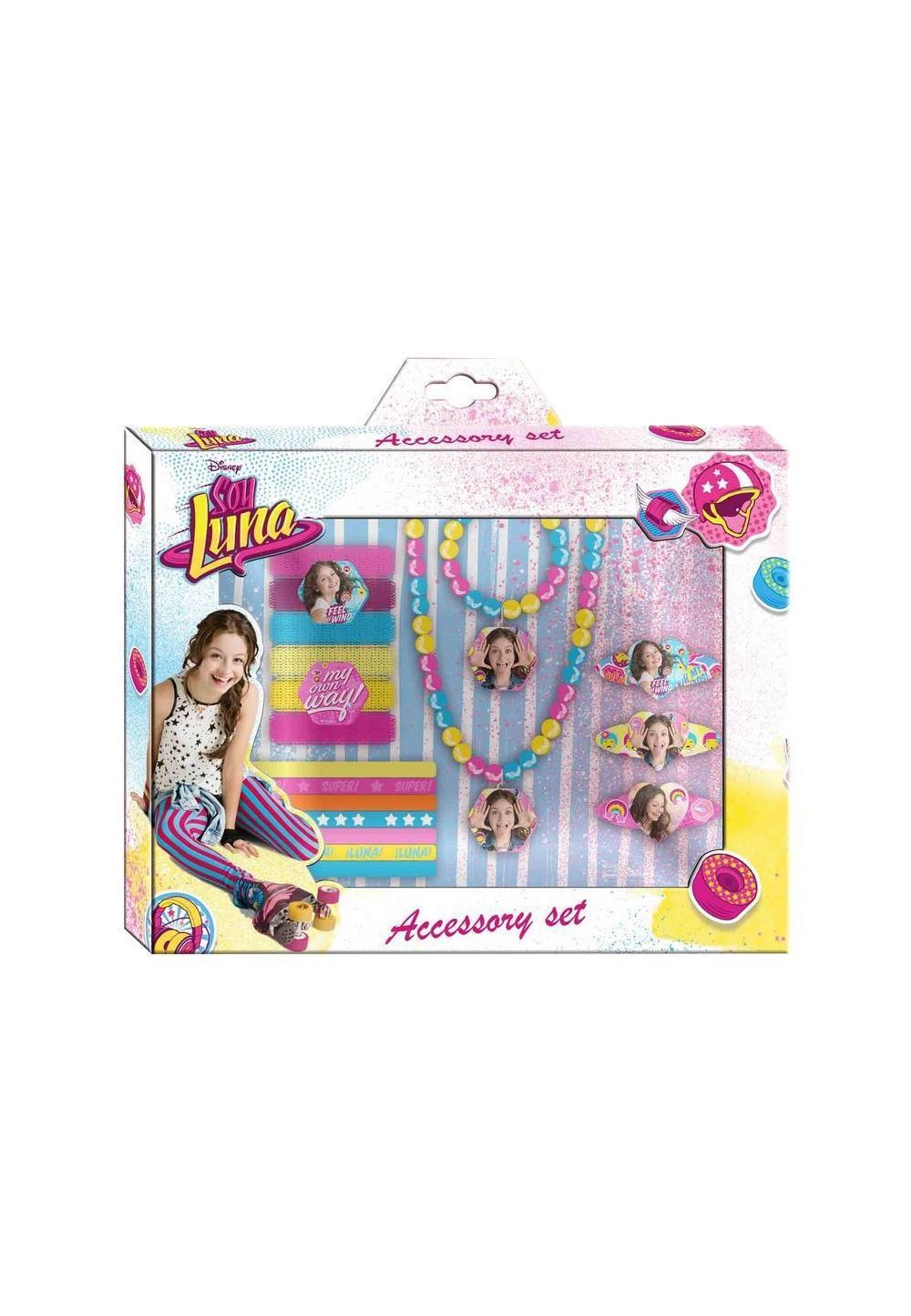 Set accesorii, agrafe, elastice, lant si bratara, Luna, 18 piese