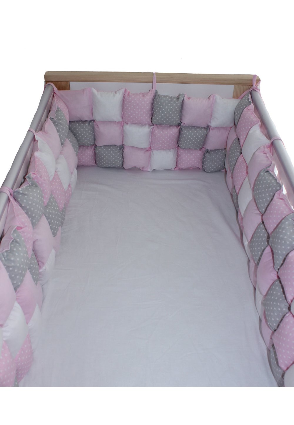 Set aparatori pufoase, roz cu buline, 3 x 60 cm