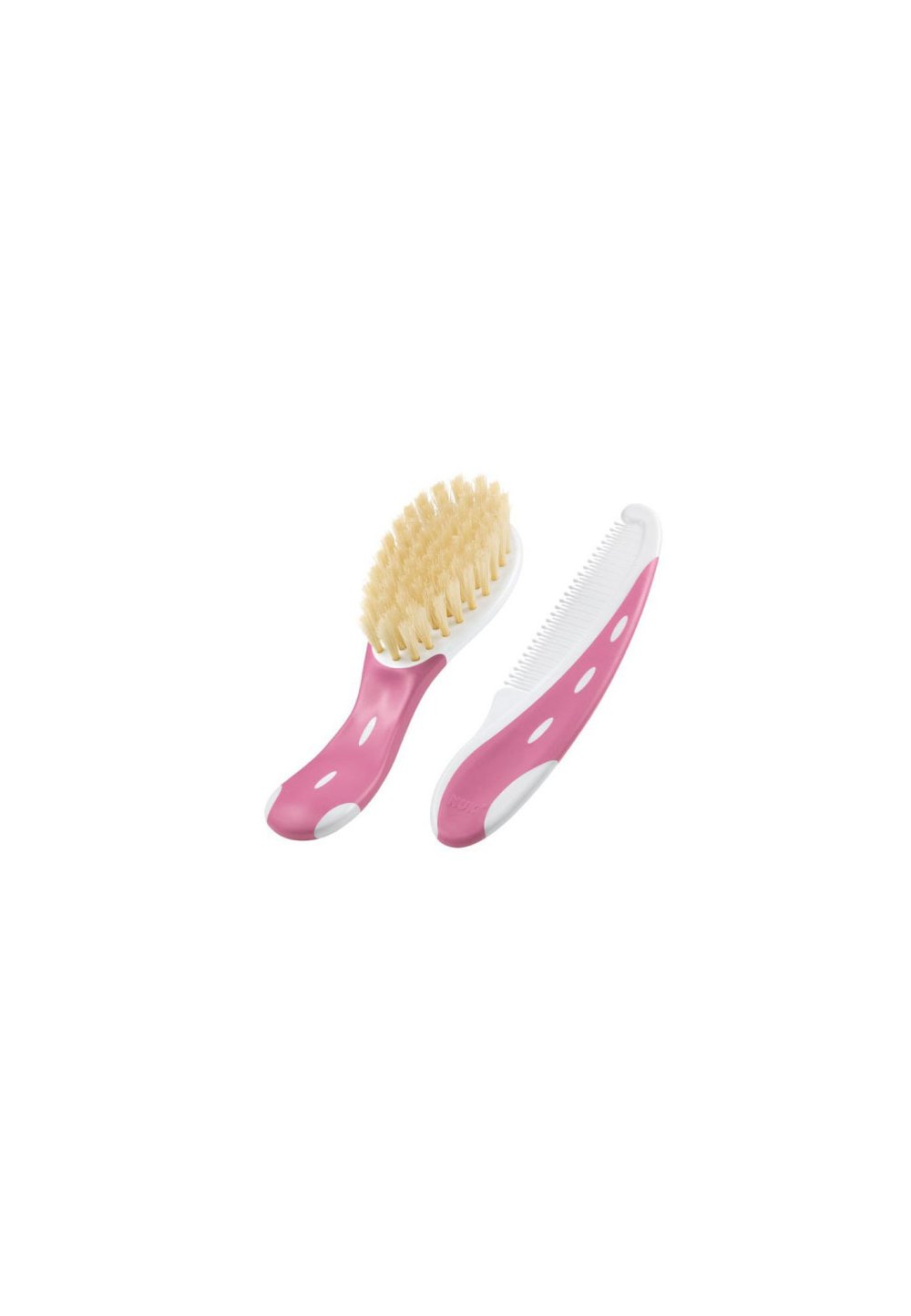 Set perie naturala si piaptan, Nuk, roz