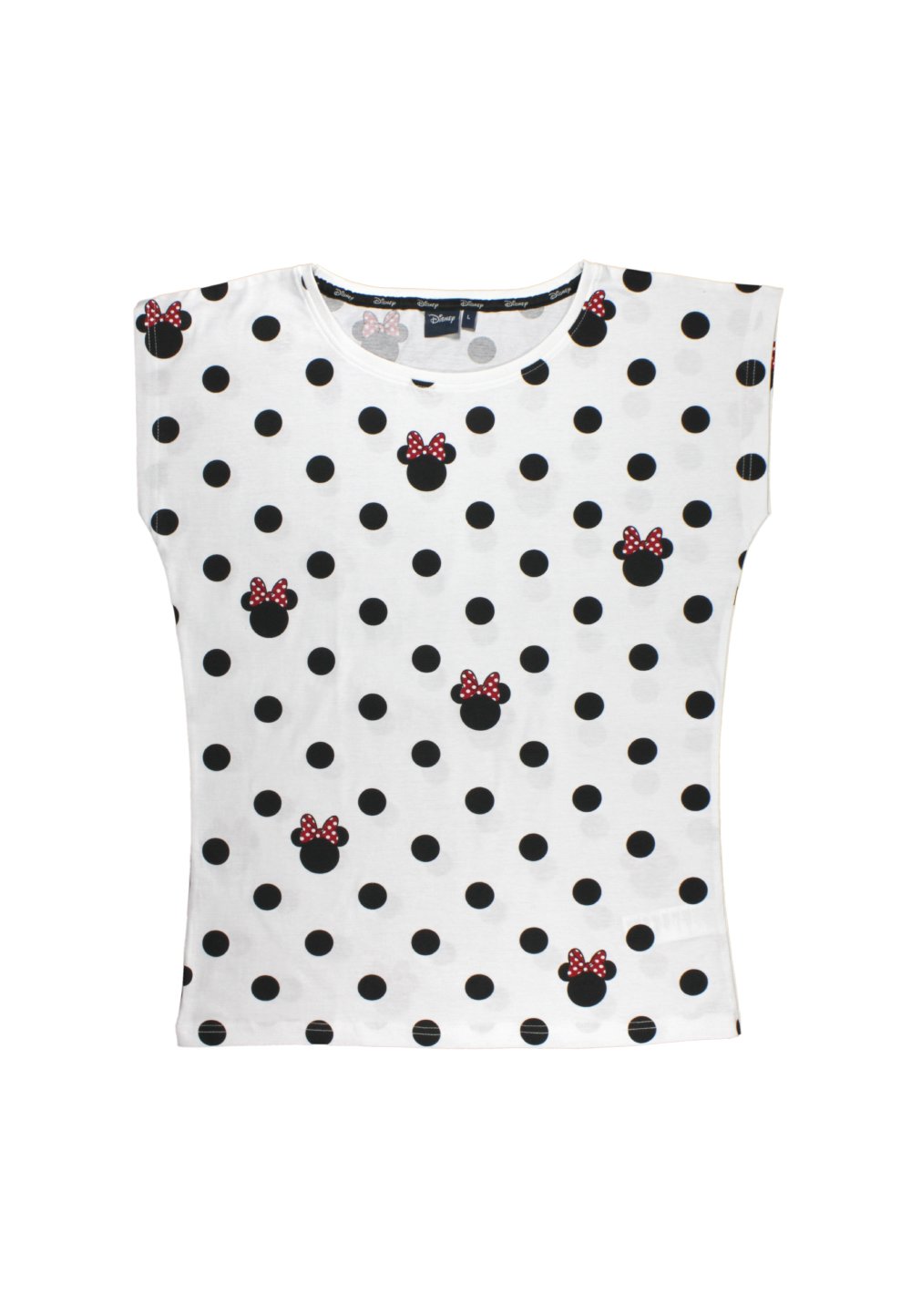 Tricou adulti, alb cu buline, Minnie Mouse