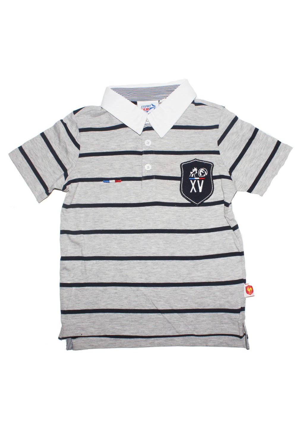 Tricou polo, baieti, gri