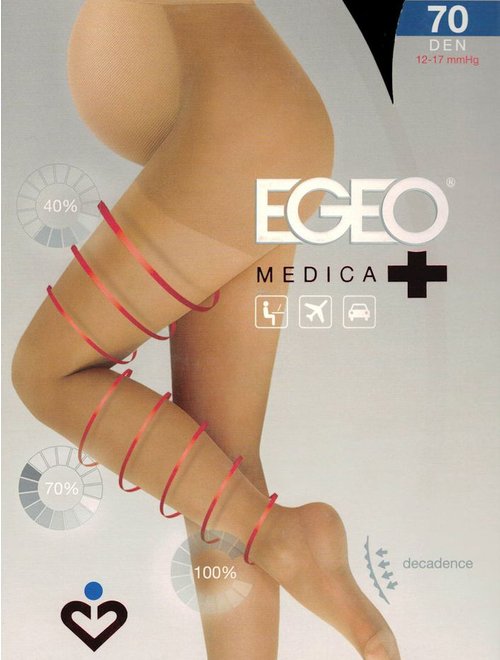 Ciorapi compresivi gravide (12-17 mmhg) egeo medica 70 den