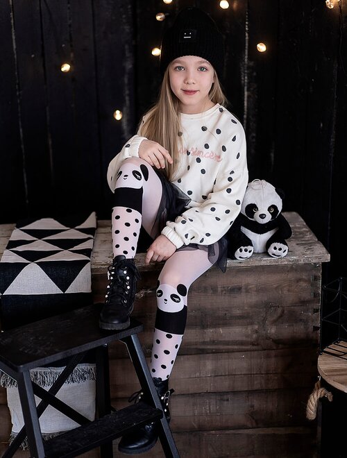 Ciorapi fete cu model panda knittex ling ling 40 den