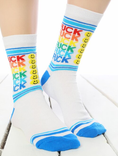 Sosete amuzante cu text colorat socks concept sc-1561