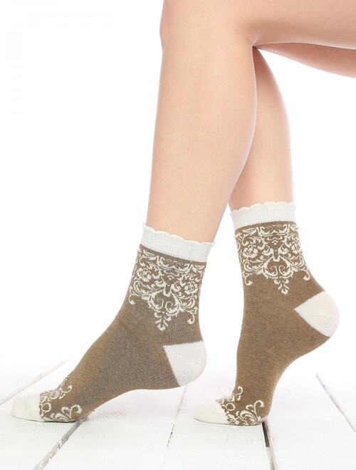 Sosete colorate cu motive crem socks concept sc-1721-2