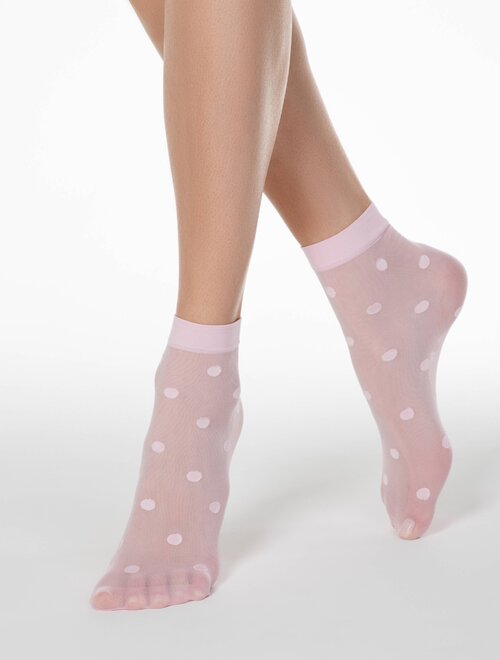 Sosete lycra transparente cu buline conte elegant big dots c99188